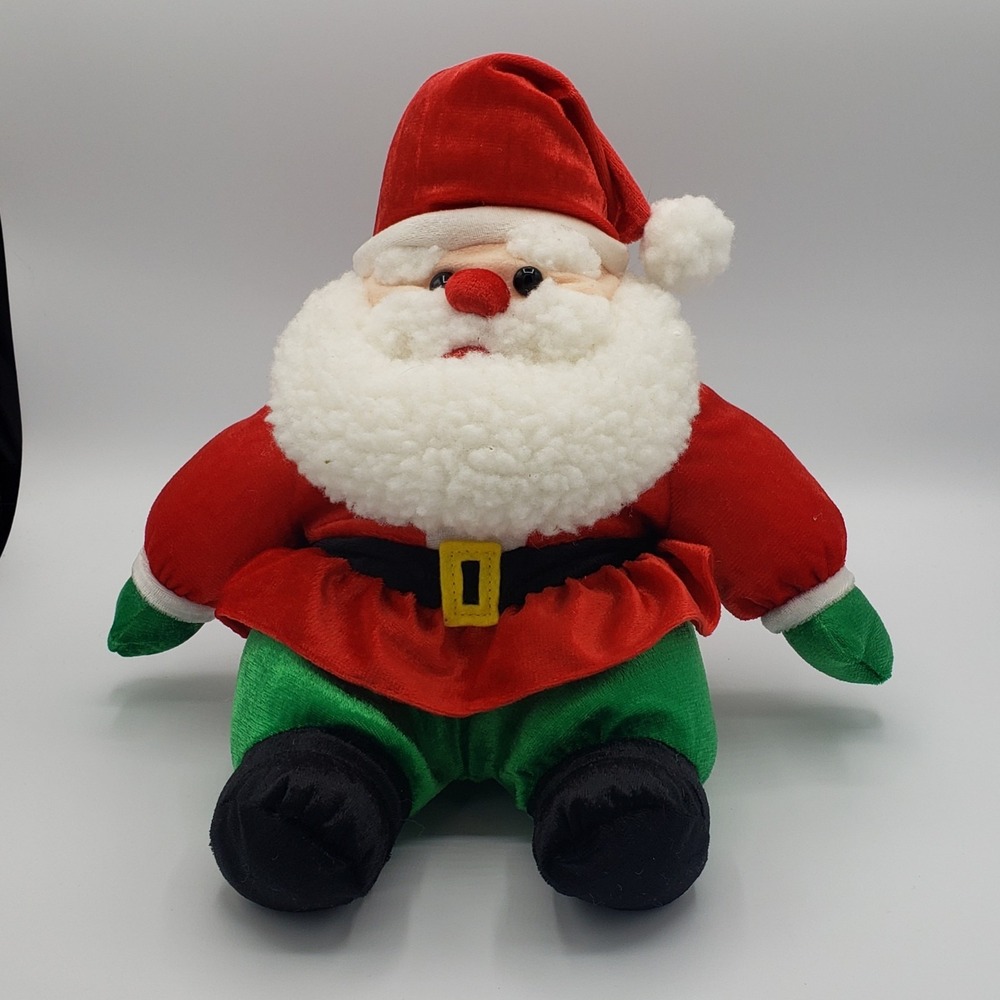 CUTE Vintage 90s World Bazaars Plush Stuffed Santa‎ Claus